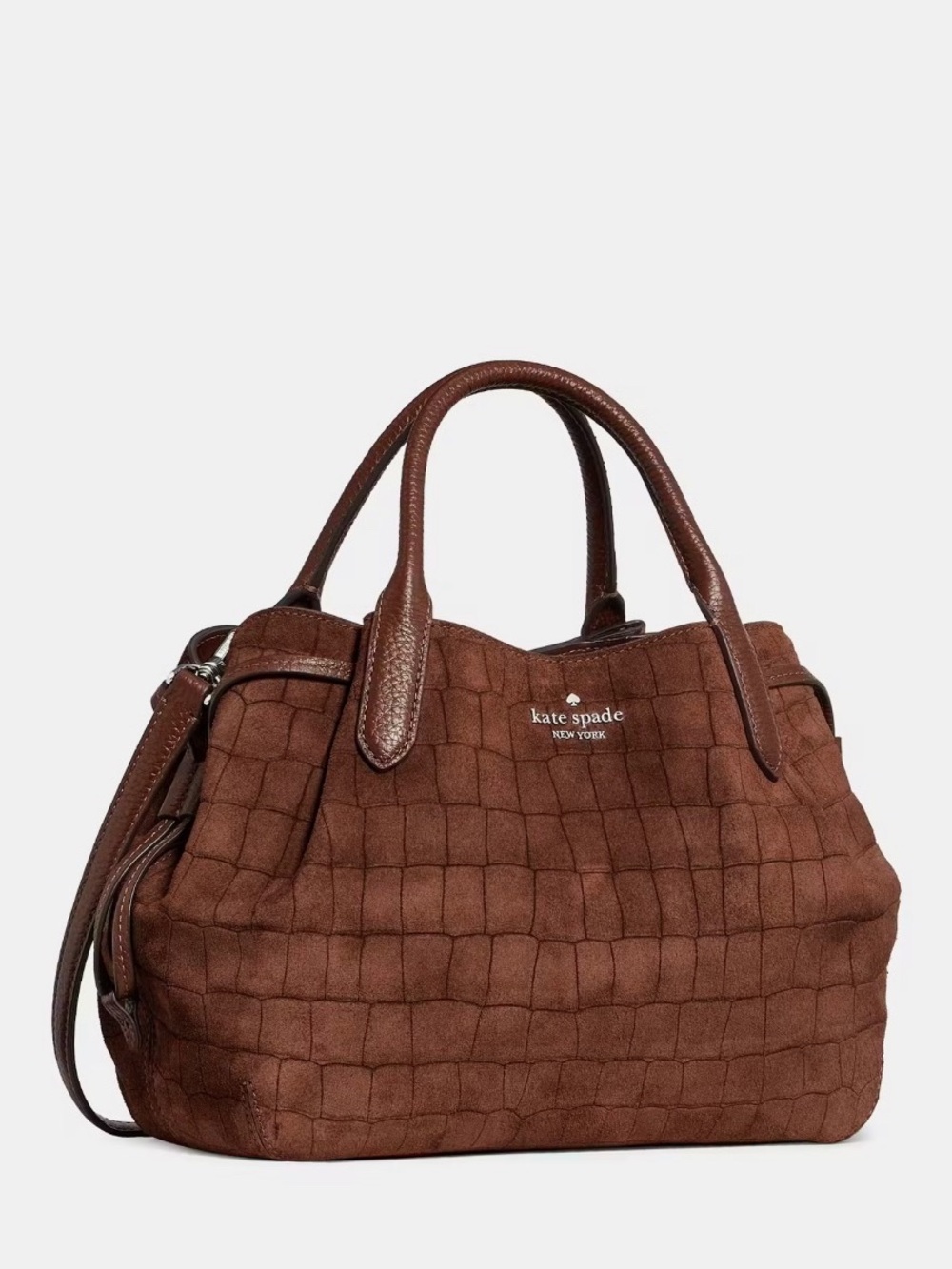 NWT KATE SPADE Dumpling Suede Croc Satchel Bag
